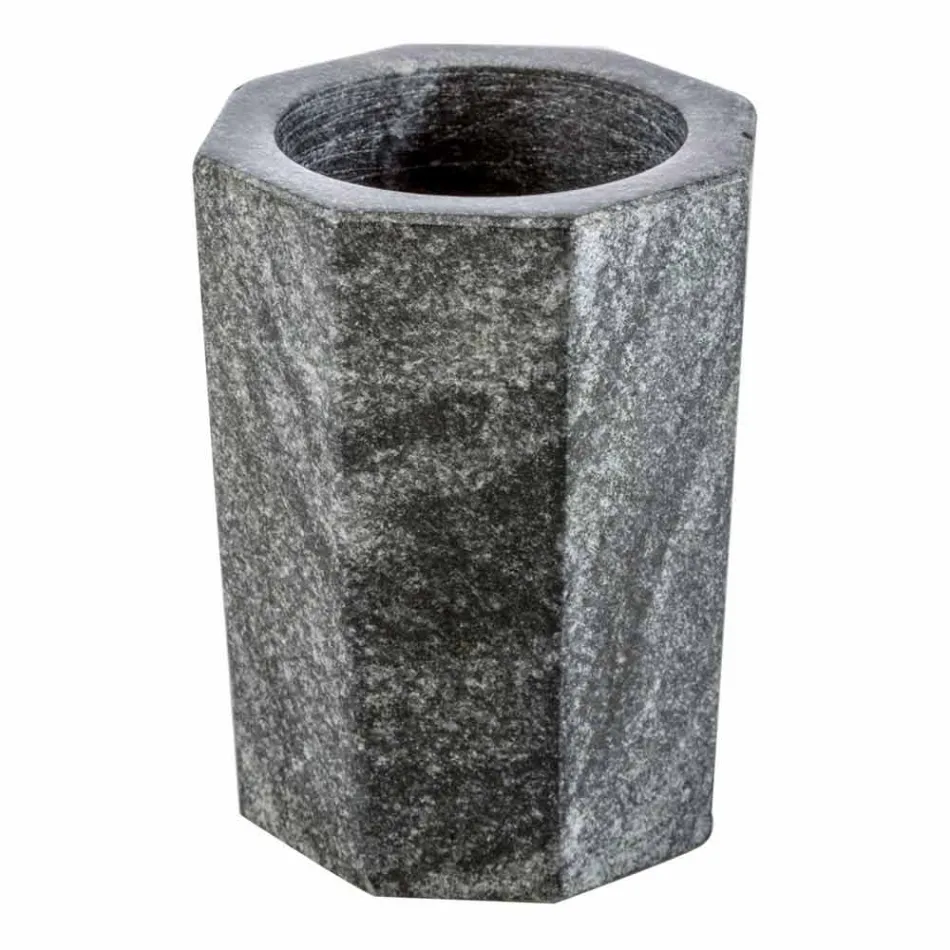 Set moderni accessori per bagno in marmo grigio venato Montafia Viadurini