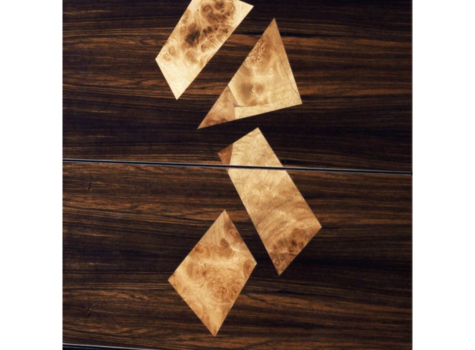 Settimino in legno di ebano di design Grilli Zarafa made in Italy Viadurini