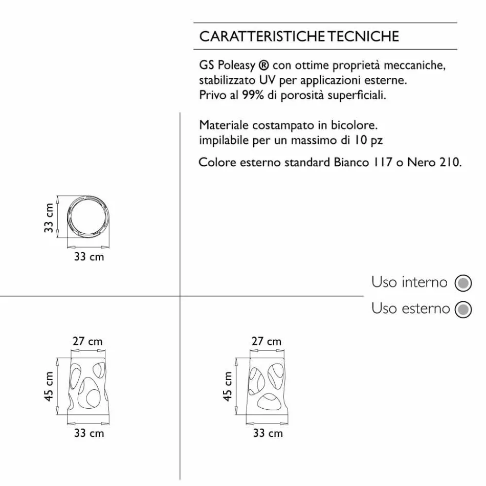 Sgabelli da Interno o Esterno di Design Impilabile, 6 Pezzi - Liberty by Myyour Viadurini