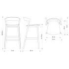 Sgabello Alto da Cucina con Struttura in Legno di Frassino Made in Italy - Oslo Viadurini