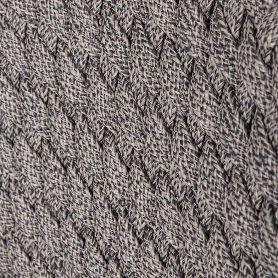 Sgabello Alto da Esterno in Corda e Legno di Teak, Homemotion, 2 Pezzi - Anitha Viadurini