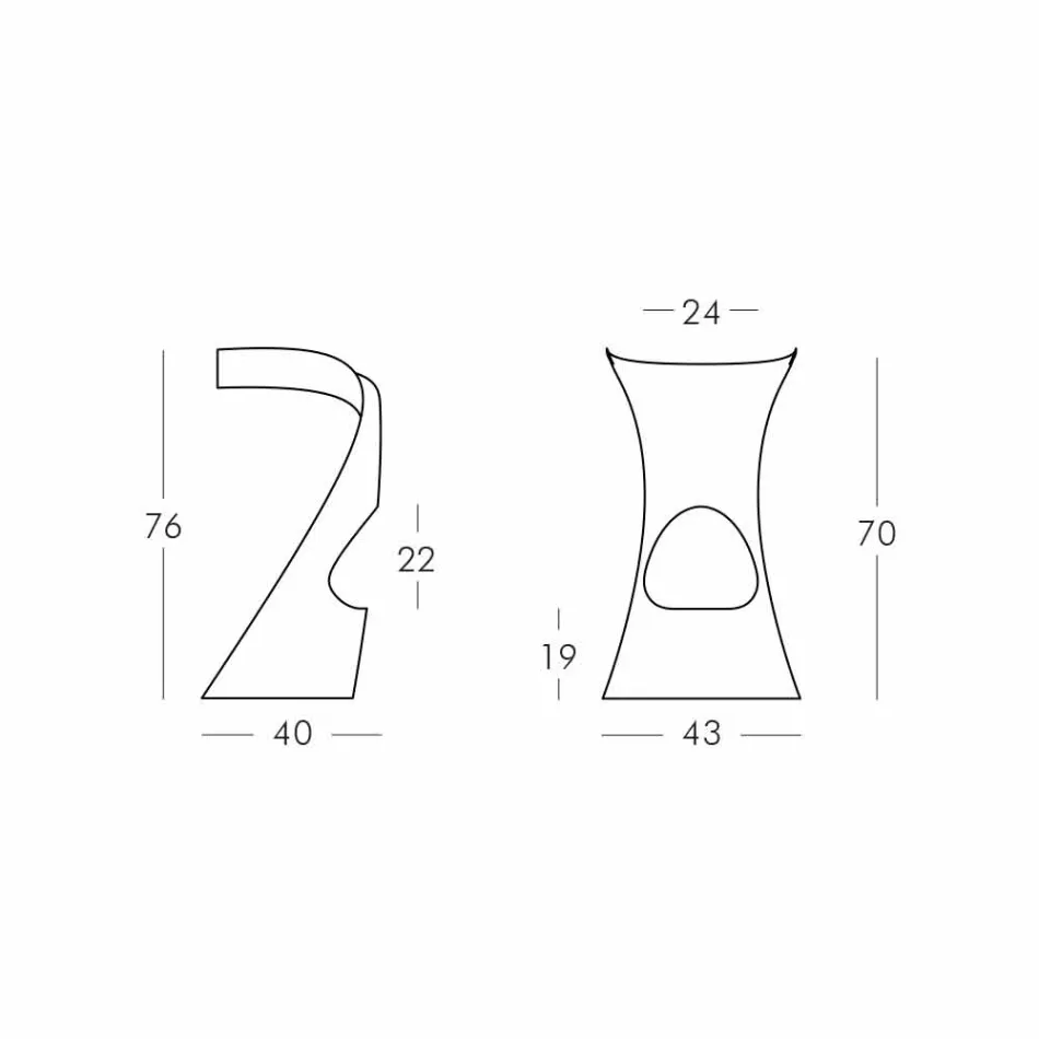 Sgabello Alto Design Moderno, in Polietilene - Koncord Next by Slide Viadurini