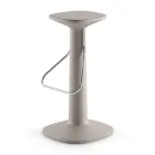 Sgabello Alto di Design in Polietilene e Acciaio Inox Made in Italy - Pito Viadurini