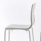 Sgabello Alto Impilabile in Polipropilene con Base in Metallo, 2 Pezzi - Kiara Viadurini