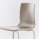 Sgabello Alto Impilabile in Polipropilene con Base in Metallo, 2 Pezzi - Kiara Viadurini