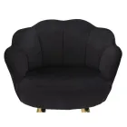 Sgabello Alto in Ferro Dorato con Seduta Rivestita in Velluto - Annina Viadurini