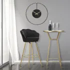 Sgabello Alto in Ferro Dorato con Seduta Rivestita in Velluto - Annina Viadurini