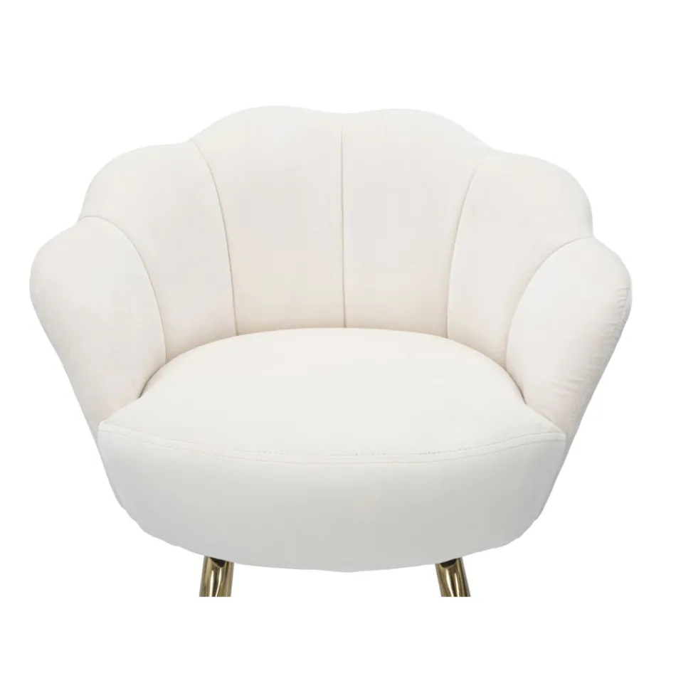 Sgabello Alto in Ferro Dorato con Seduta Rivestita in Velluto - Annina Viadurini