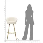 Sgabello Alto in Ferro Dorato con Seduta Rivestita in Velluto - Annina Viadurini