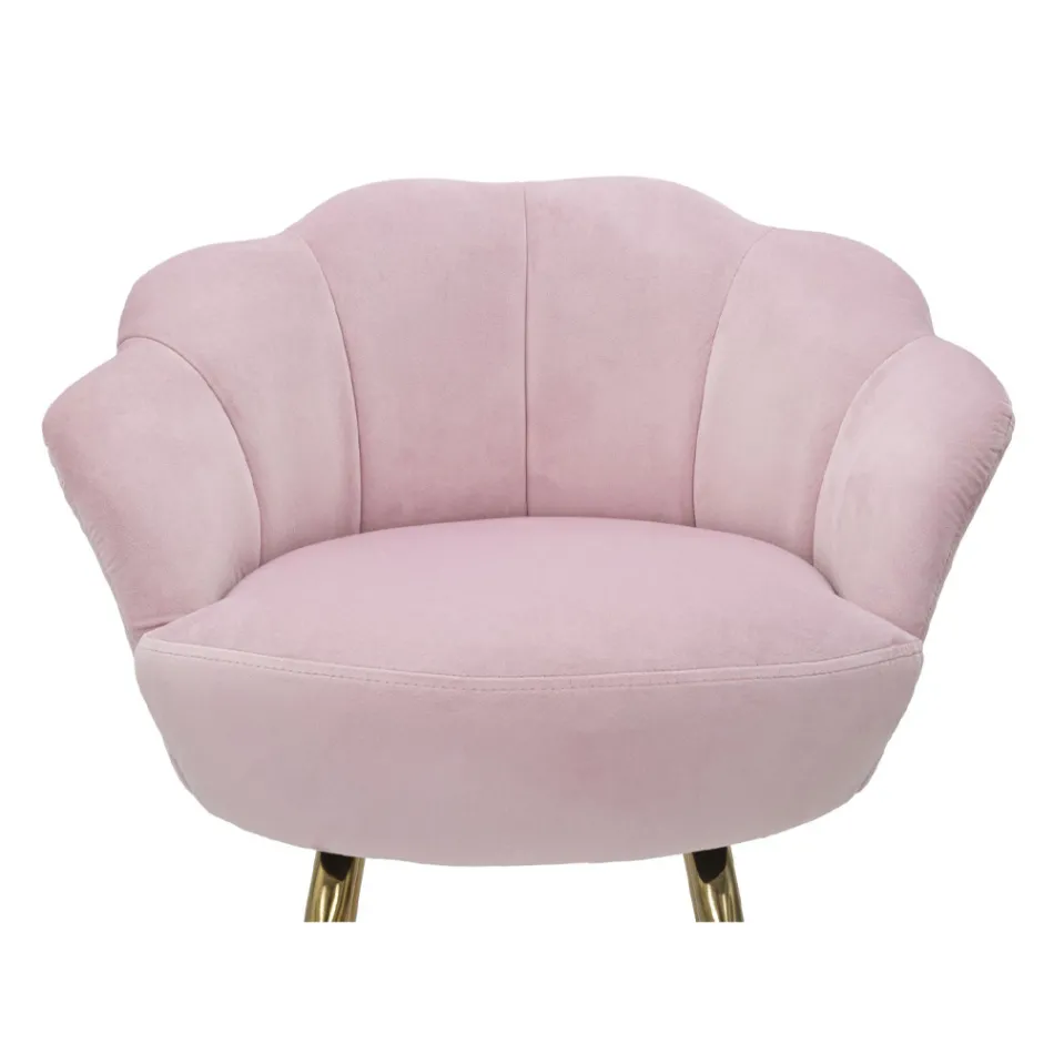 Sgabello Alto in Ferro Dorato con Seduta Rivestita in Velluto - Annina Viadurini