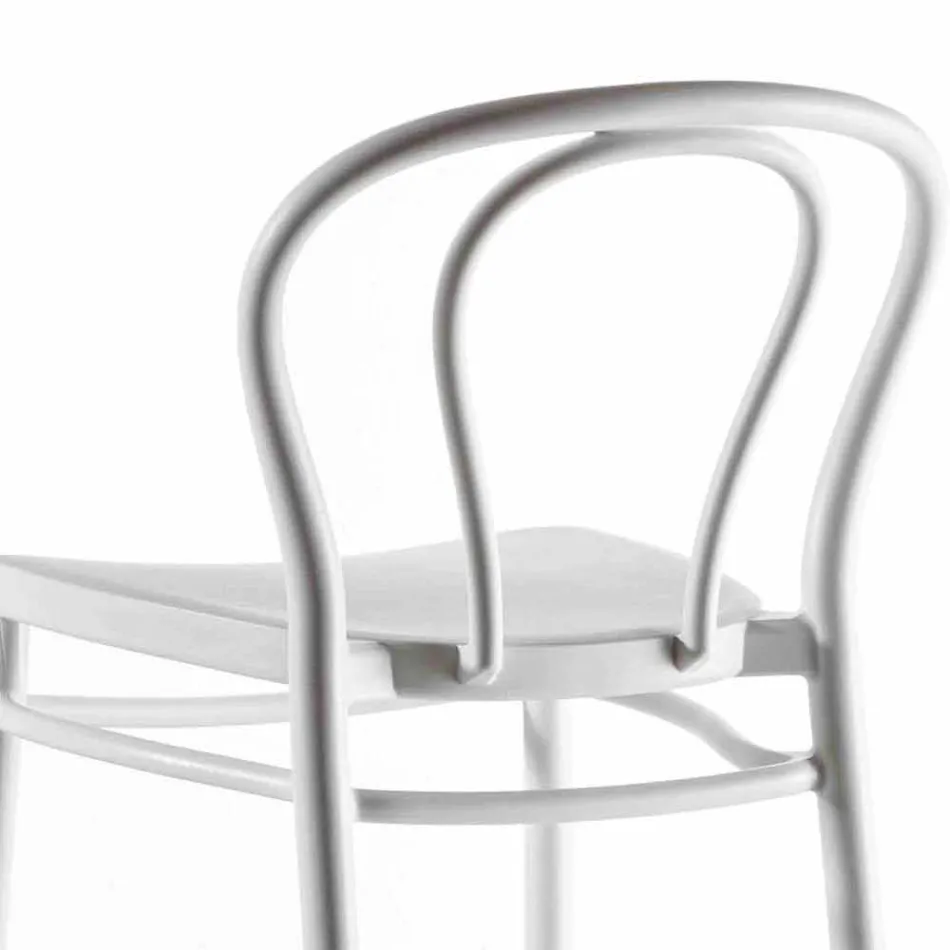 Sgabello Alto in Polipropilene con Poggiapiedi, 4 Pezzi - Gaya Viadurini