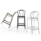 Sgabello Alto in Polipropilene con Poggiapiedi, 4 Pezzi - Gaya Viadurini