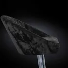 Sgabello Alto in Velluto e Acciaio con Alzata Regolabile Made in Italy - Bilbao Viadurini