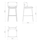 Sgabello Alto Pregiato con Rivestimento in Velluto Made in Italy - Alaska Viadurini