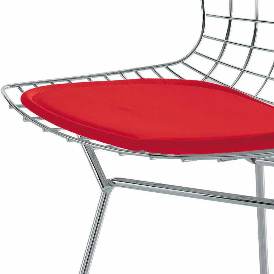 Sgabello Bar Alto in Pelle con Struttura in Acciaio Made in Italy - Beniamino Viadurini