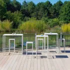 Sgabello Bar da Esterno in Metallo Verniciato a Polvere Made in Italy - Meone Viadurini