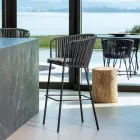 Sgabello Bar Outdoor in Acciaio Zincato e Corda Prodotto in Italia – Bronn Viadurini