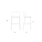 Sgabello con Base in Metallo e Seduta in Ecopelle Made in Italy - Edera Viadurini