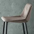 Sgabello con Gambe in Metallo e Seduta Monoscocca in Tessuto Made in Italy - Hinata Viadurini