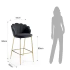 Sgabello con Seduta Imbottita Rivestita in Tessuto - Silicio Viadurini