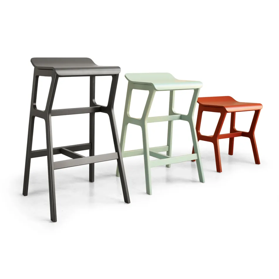 Sgabello con Struttura in Legno di Faggio Massello Made in Italy - Ratisbona Viadurini