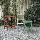 Sgabello con Struttura in Legno di Faggio Massello Made in Italy - Ratisbona Viadurini