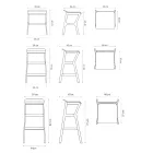 Sgabello con Struttura in Legno di Faggio Massello Made in Italy - Ratisbona Viadurini