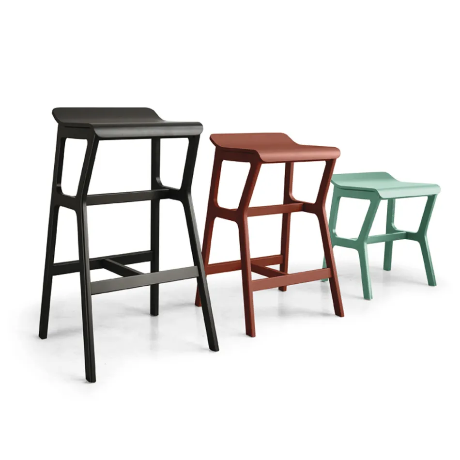 Sgabello con Struttura in Legno di Faggio Massello Made in Italy - Ratisbona Viadurini