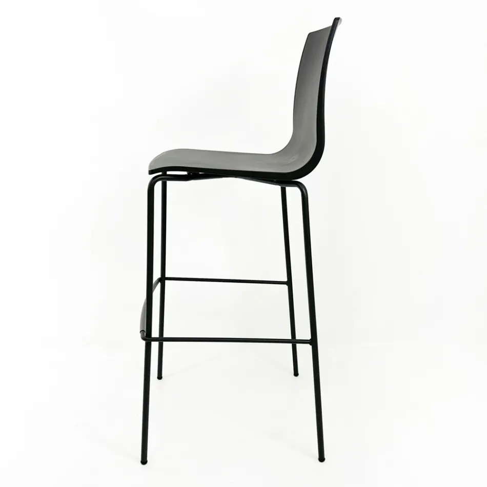 Sgabello Cucina in Acciaio e Tecnopolimero Made in Italy 2 Pezzi - Ghirlanda Viadurini