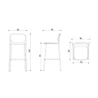 Sgabello Cucina in Legno Rovere e Metallo Made in Italy 2 Pezzi - Saffia Viadurini