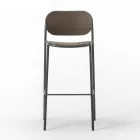 Sgabello Cucina in Legno Rovere e Metallo Made in Italy 2 Pezzi - Saffia Viadurini