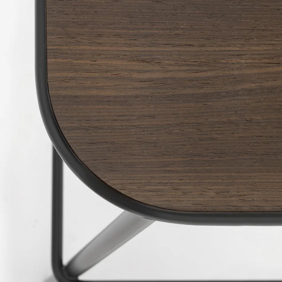 Sgabello Cucina in Legno Rovere e Metallo Made in Italy 2 Pezzi - Saffia Viadurini