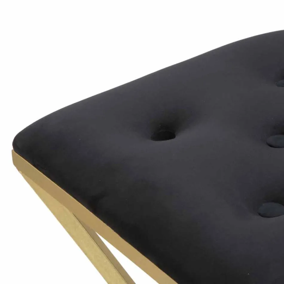 Sgabello da Bar Alto Quadrato di Design in Ferro e Tessuto - Sillie Viadurini