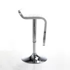 Sgabello da Bar in Pelle Sintetica e Metallo - Berchelio Viadurini