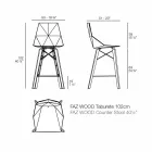 Sgabello da Cucina Design in Legno e Plastica Vari Colori - Faz Wood by Vondom Viadurini