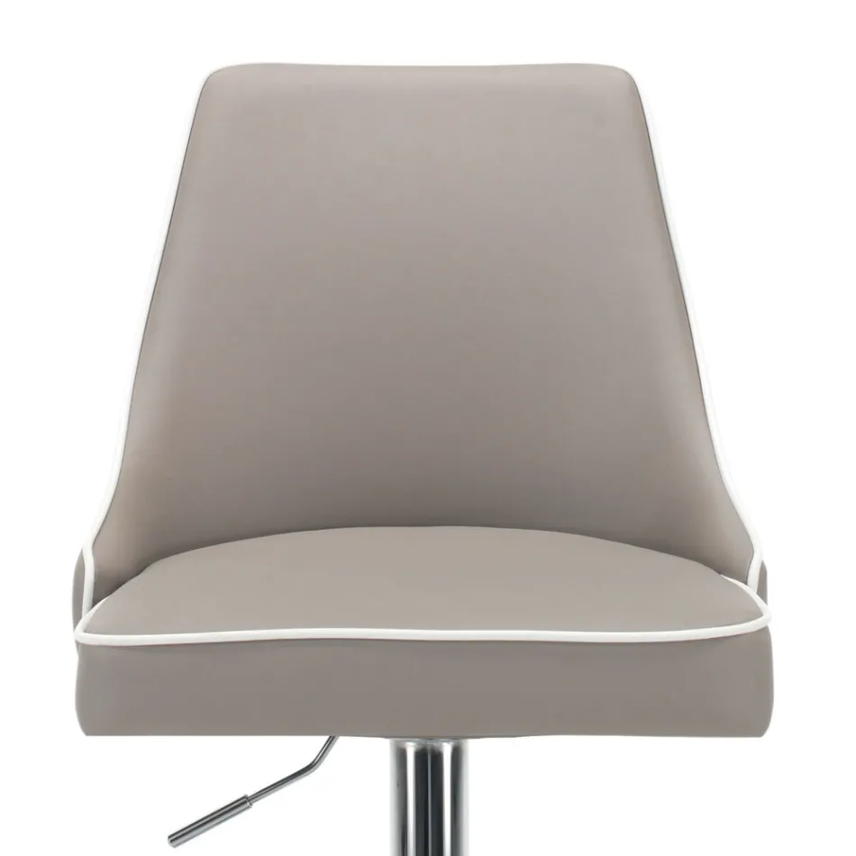 Sgabello da Cucina in Ecopelle e Acciaio Cromato Made in Italy - Nirvana Viadurini