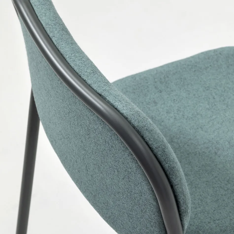 Sgabello da Cucina in Tessuto e Metallo Made in Italy 2 Pezzi - Sangria Viadurini