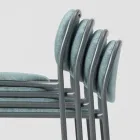 Sgabello da Cucina in Tessuto e Metallo Made in Italy 2 Pezzi - Sangria Viadurini