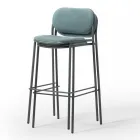 Sgabello da Cucina in Tessuto e Metallo Made in Italy 2 Pezzi - Sangria Viadurini