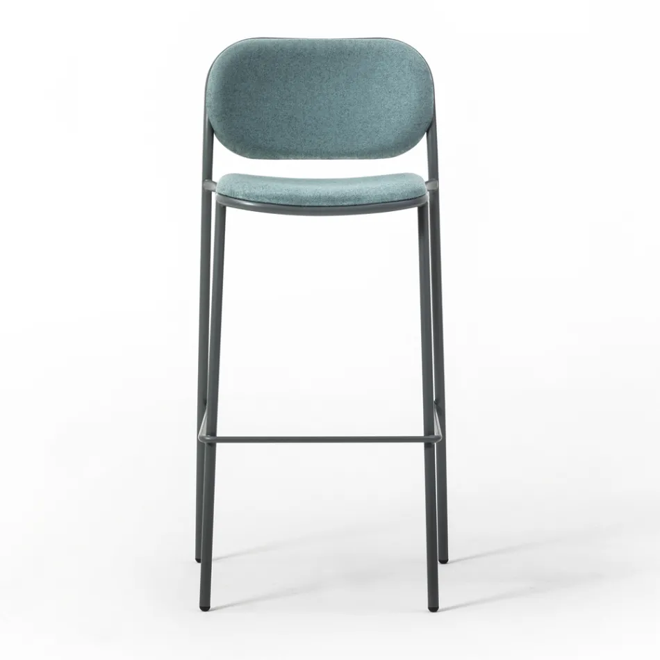 Sgabello da Cucina in Tessuto e Metallo Made in Italy 2 Pezzi - Sangria Viadurini