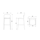 Sgabello da Cucina in Tessuto e Metallo Made in Italy 2 Pezzi - Sangria Viadurini