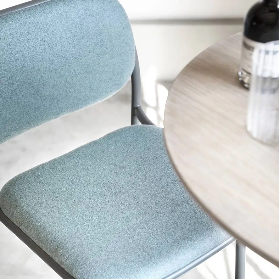 Sgabello da Cucina in Tessuto e Metallo Made in Italy 2 Pezzi - Sangria Viadurini