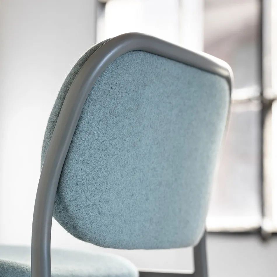 Sgabello da Cucina in Tessuto e Metallo Made in Italy 2 Pezzi - Sangria Viadurini