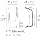 Sgabello da esterno di design moderno Ufo by Vondom in polietilene Viadurini