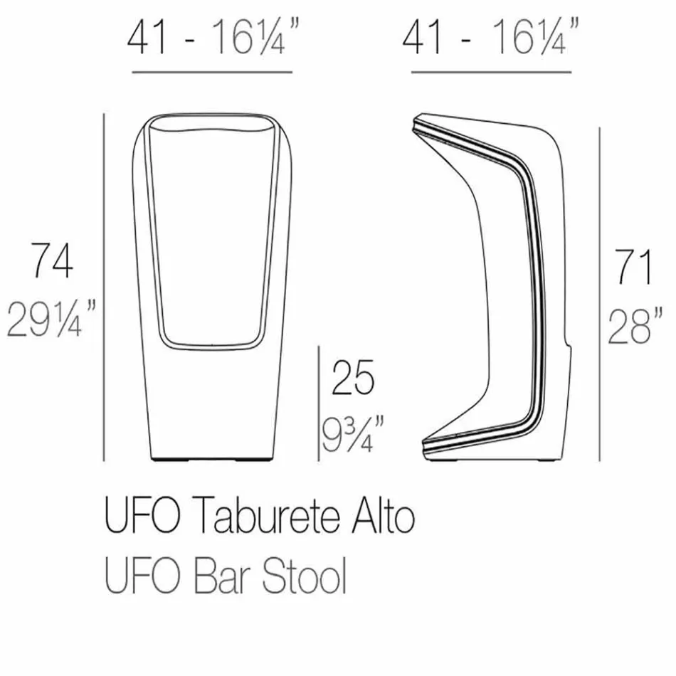 Sgabello da esterno di design moderno Ufo by Vondom in polietilene Viadurini