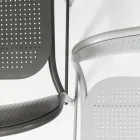 Sgabello da Esterno Impilabile in Metallo Made in Italy 2 Pezzi - Sinergia Viadurini