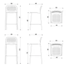 Sgabello da Esterno Impilabile in Metallo Made in Italy 2 Pezzi - Sinergia Viadurini