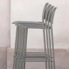 Sgabello da Esterno Impilabile in Metallo Made in Italy 2 Pezzi - Sinergia Viadurini