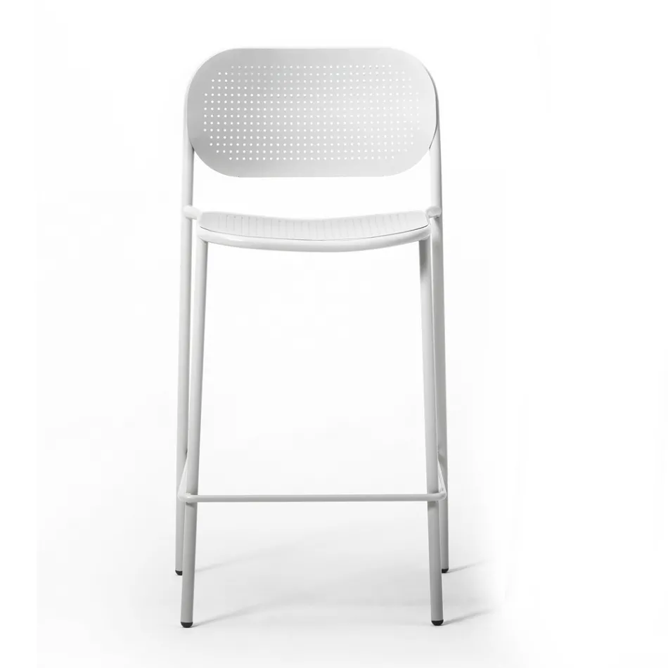 Sgabello da Esterno Impilabile in Metallo Made in Italy 2 Pezzi - Sinergia Viadurini