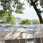 Sgabello da Esterno Impilabile in Metallo Zincato Made in Italy - Amina Viadurini